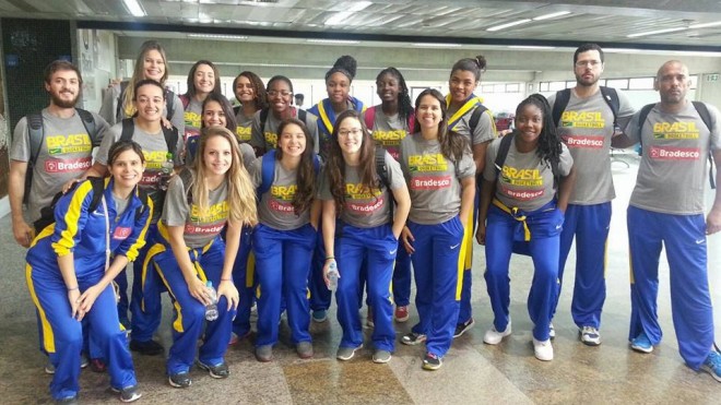 A Seleção Brasileira Sub-17 já desembarcou no Paraguai para dar iniciar sua caminhada no Sul-Americano (Divulgação/CBB) 
